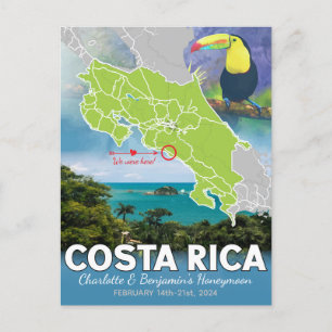 Postale Carte des souvenirs de lune de miel Costa Rica