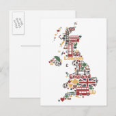 Postale Carte des symboles de l'Angleterre (Devant / Derrière)