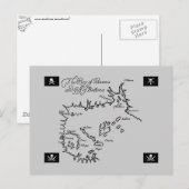 Postale Carte des trésors de pirates (Devant / Derrière)