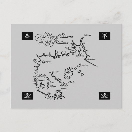 Postale Carte des trésors de pirates (Devant)
