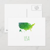 Postale Carte des USA (Devant / Derrière)
