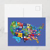 Postale Carte des USA (Devant / Derrière)