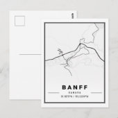 Postale Carte des villes de voyage de Banff Alberta (Devant / Derrière)
