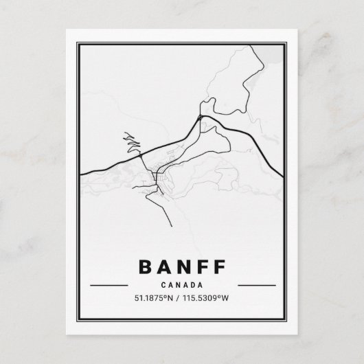 Postale Carte des villes de voyage de Banff Alberta (Devant)