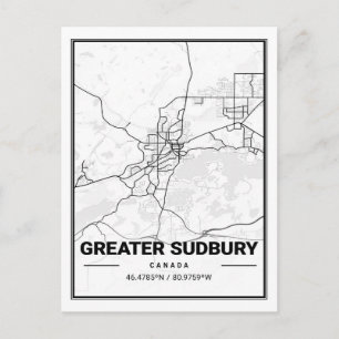 Postale Carte des villes de voyage du Grand Sudbury Ontari