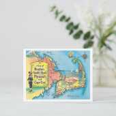 Postale Carte des villes du Massachusetts vintage (Debout devant)