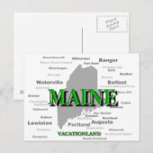 Postale Carte Des Villes Et Villes Du Maine State Pride (Devant / Derrière)