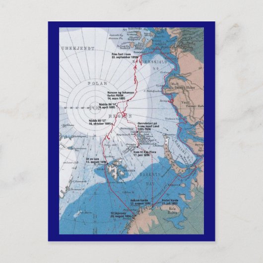 Postale Carte des voyages de Nansen (Devant)