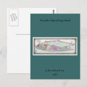 Postale Carte des voyageurs de Long Island, 1855-1857 (Devant / Derrière)