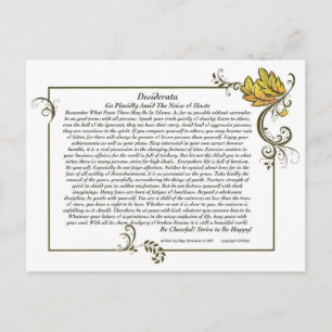Postale Carte DESIDERATA par Max Ehrmann-Autumn Leaves