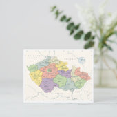Postale Carte détaillée de la République tchèque (Debout devant)