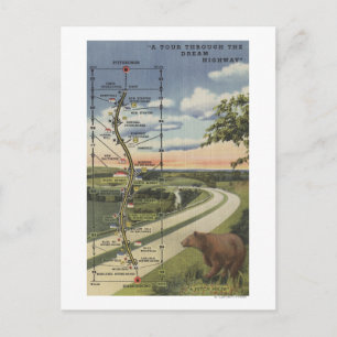 Postale Carte détaillée de la "Route du rêve"