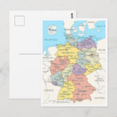 Postale Carte détaillée de l'Allemagne (Devant / Derrière)