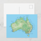Postale Carte détaillée de l'Australie (Devant / Derrière)