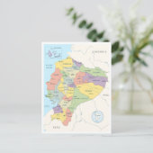 Postale Carte détaillée de l'Equateur (Debout devant)
