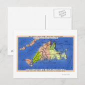 Postale Carte détaillée de l'île (Devant / Derrière)