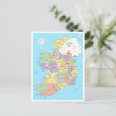 Postale Carte détaillée de l'Irlande (Debout devant)