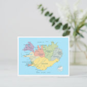 Postale Carte détaillée de l'Islande (Debout devant)