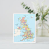 Postale Carte détaillée du Royaume-Uni (Debout devant)