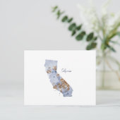 Postale Carte d'état Blue & Gold California (Debout devant)