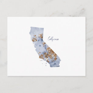 Postale Carte d'état Blue & Gold California