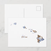 Postale Carte d'état Blue & Gold Hawaii (Devant / Derrière)