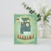 Postale Carte d'état de l'Alabama - vert (Debout devant)