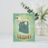Postale Carte d'état de l'Arizona - Vert (Debout devant)