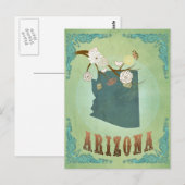 Postale Carte d'état de l'Arizona - Vert (Devant / Derrière)