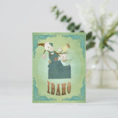 Postale Carte d'État de l'Idaho - Vert (Debout devant)