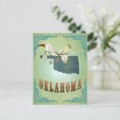 Postale Carte d'état de l'Oklahoma - Vert (Debout devant)