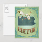 Postale Carte d'état de Pennsylvanie - Vert (Devant / Derrière)