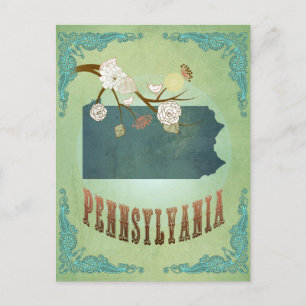 Postale Carte d'état de Pennsylvanie - Vert