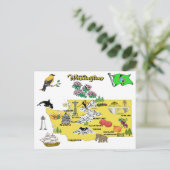 Postale Carte d'état de Washington avec destinations touri (Debout devant)