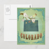 Postale Carte d'état du Colorado - Vert (Devant / Derrière)