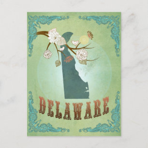 Postale Carte d'État du Delaware - Vert