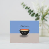 Postale Carte d'excuses "Miso Désolé" (bleu/beige) (Debout devant)