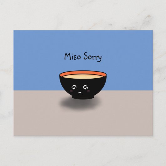 Postale Carte d'excuses "Miso Désolé" (bleu/beige) (Devant)