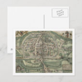 Postale Carte d'Exeter, de 'Civitates Orbis Terrarum' par (Devant / Derrière)
