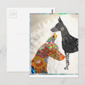 Postale Carte d'expression Doberman (Devant / Derrière)