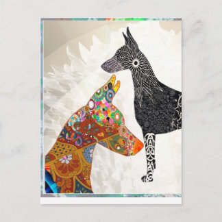 Postale Carte d'expression Doberman