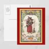 Postale Carte d'Halloween amusante avec correspondance (Devant / Derrière)