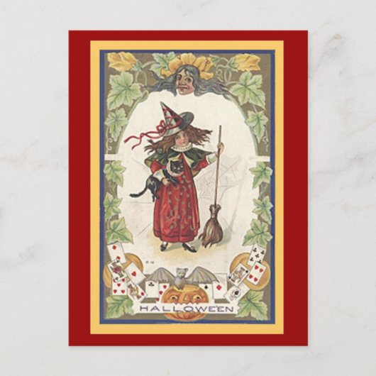 Postale Carte d'Halloween amusante avec correspondance (Devant)