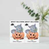 Postale Carte d'Halloween de l'école Cute Kitty (Debout devant)