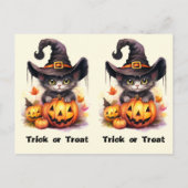 Postale Carte d'Halloween de Sloth Kitty Cat School Party (Dos)