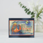 Postale Carte d'Halloween des diables et chauves-souris (Debout devant)