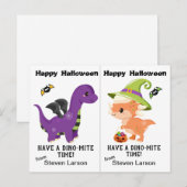 Postale Carte d'Halloween Dino-Mite Dinosaurs (Devant / Derrière)