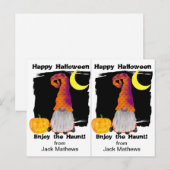 Postale Carte d'Halloween Gnome Wizard (Devant / Derrière)