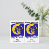 Postale Carte d'Halloween pour la fête de la chouette et l (Debout devant)