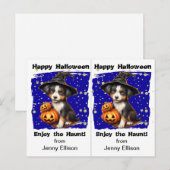 Postale Carte d'Halloween pour la fête de marionnettes de  (Devant / Derrière)